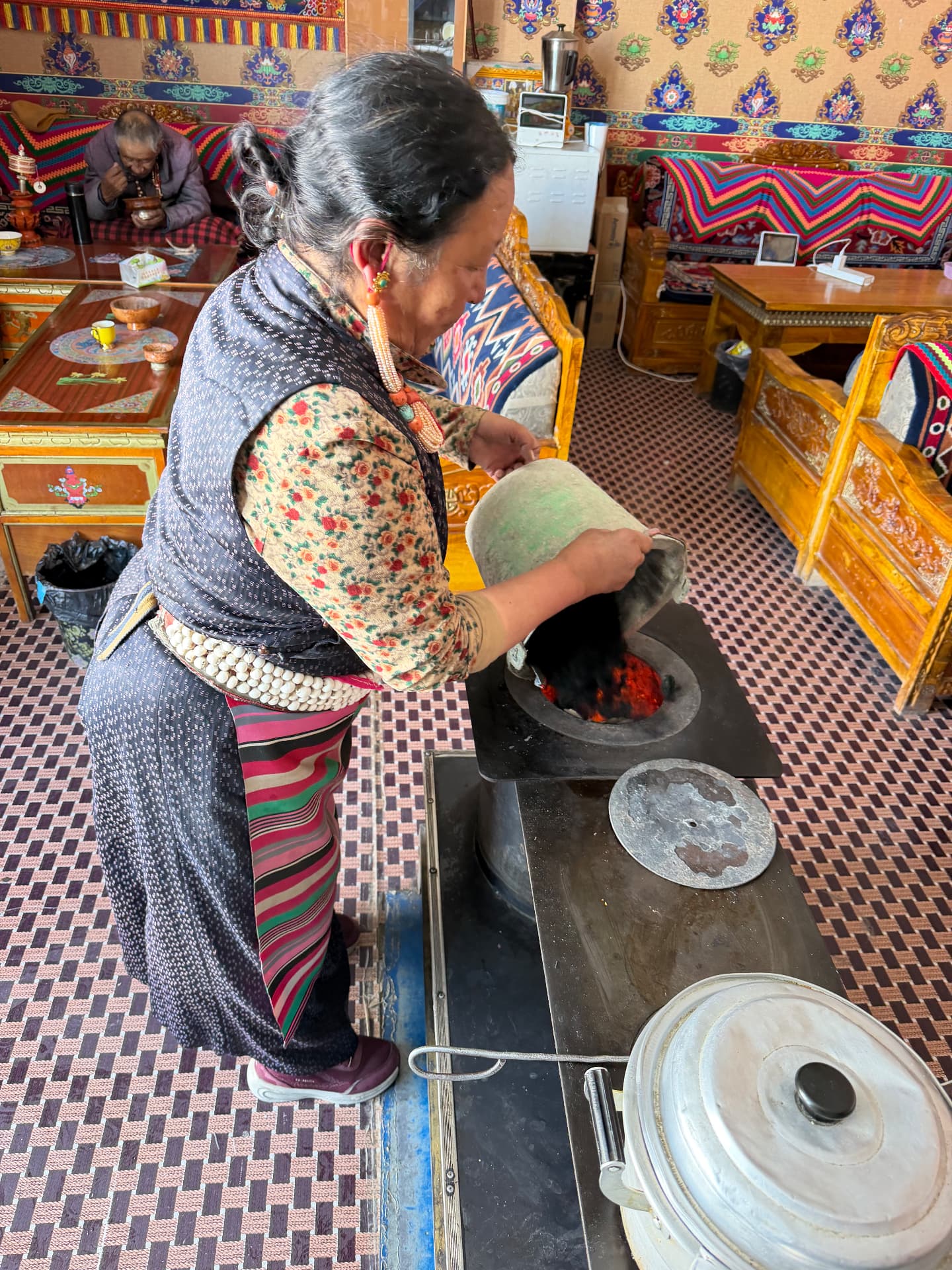 Home cooking at the guesthouse stove